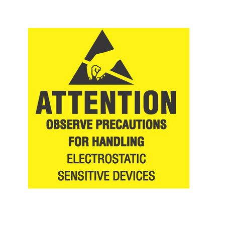 TRANSFORMING TECHNOLOGIES 2x2, Removable, Attention Observe Precautions, labels LB9078